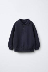 سویشرت یقه‌دار لوگو برند Zara