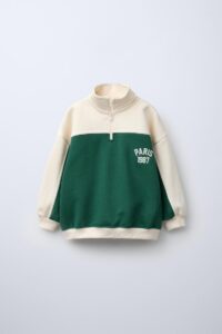 سویشرت با طرح شعار و زیپ دار برند Zara